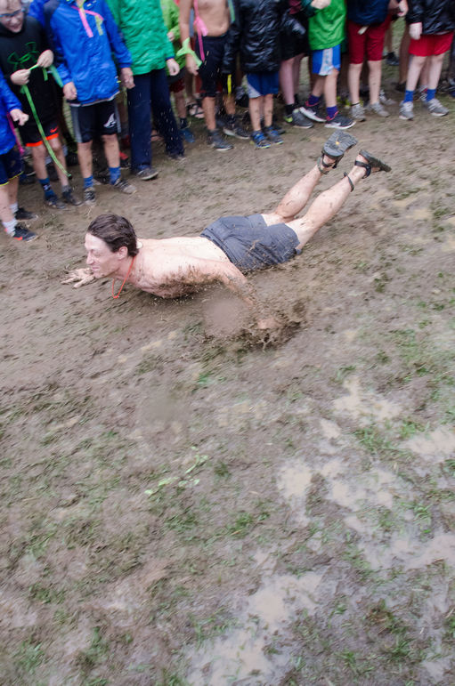 One of our Directors, Sam, showing that camp is good clean fun!