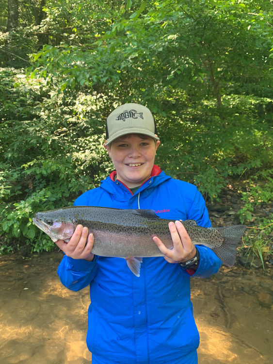 Camden with a great catch during fly fishing