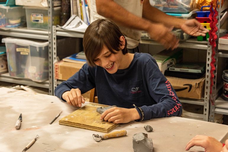 All smiles at pottery!