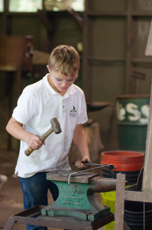 Forging steel at blacksmithing!