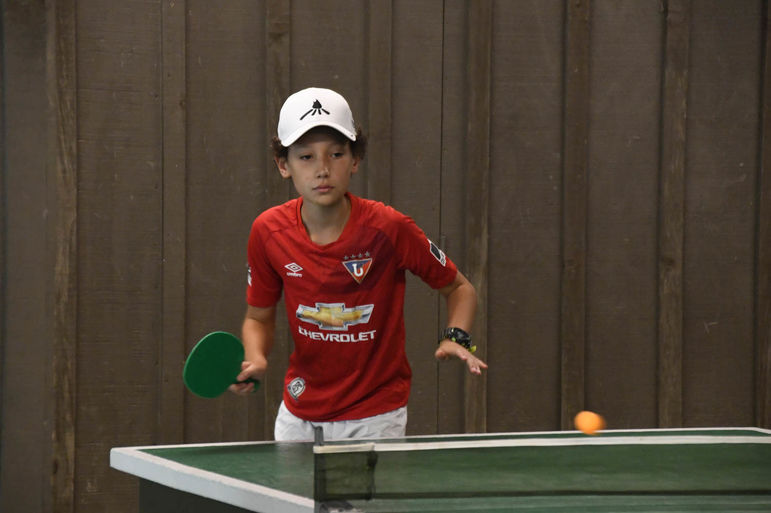 In the zone during the ping pong tournament