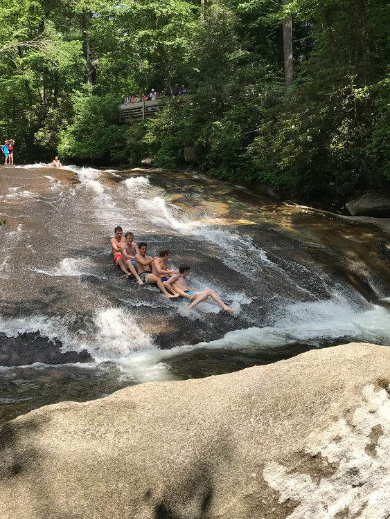 Cooling off at Sliding Rock in Pisgah!
