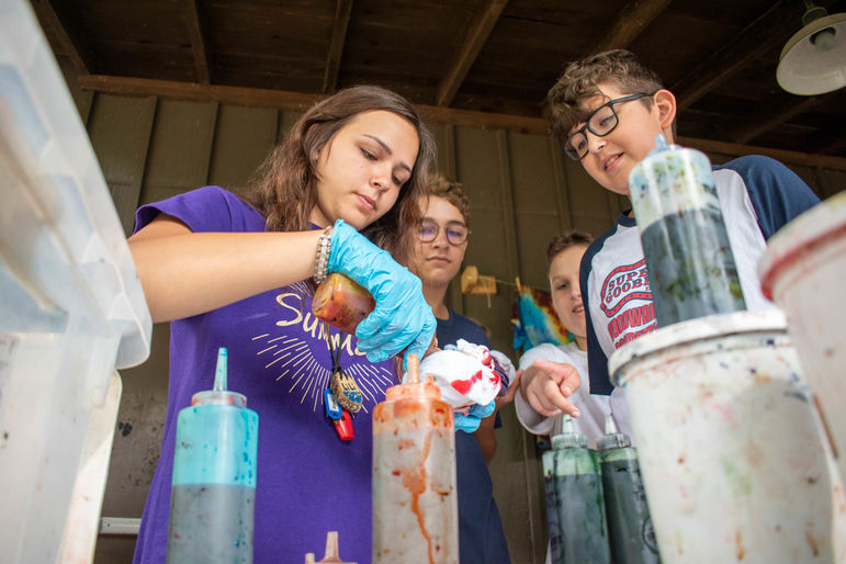 Tie dye day in arts and crafts!