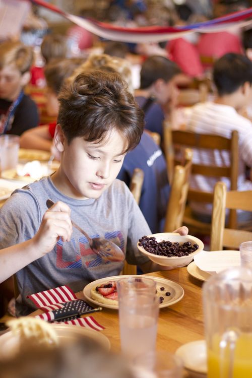Red, white, and blue waffles at breakfast this morning