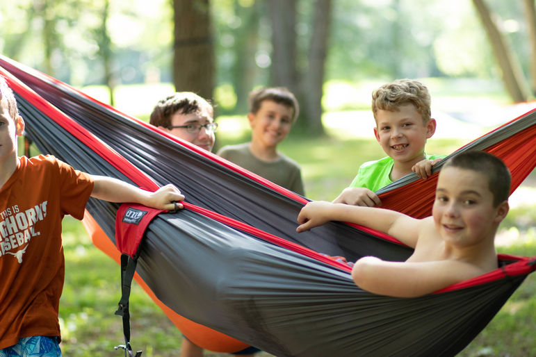 Enjoying hammock time with friends
