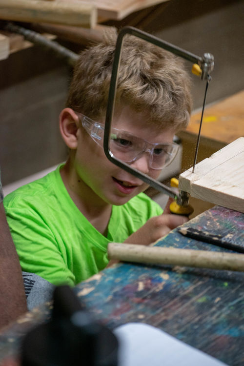 Concentrating hard in Woodworking