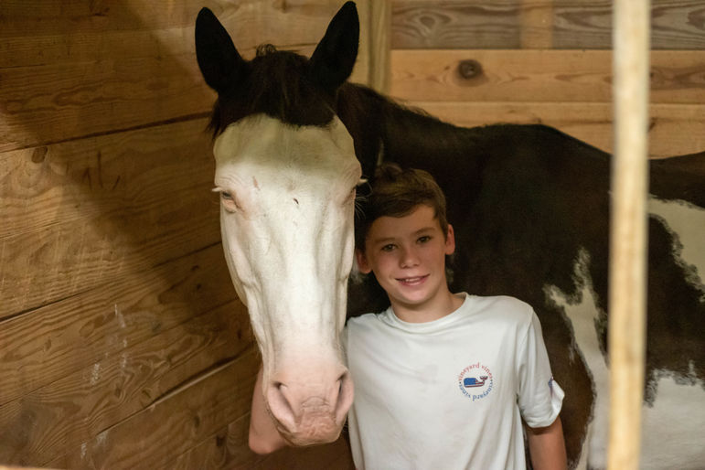 Ford, who earned Warrior in horseback today, with Kosmo the horse