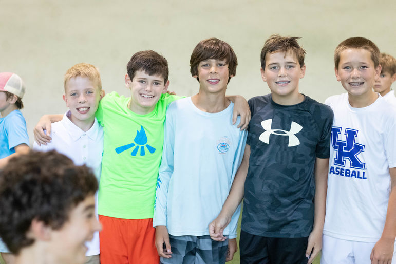 All smiles on the dodgeball field!