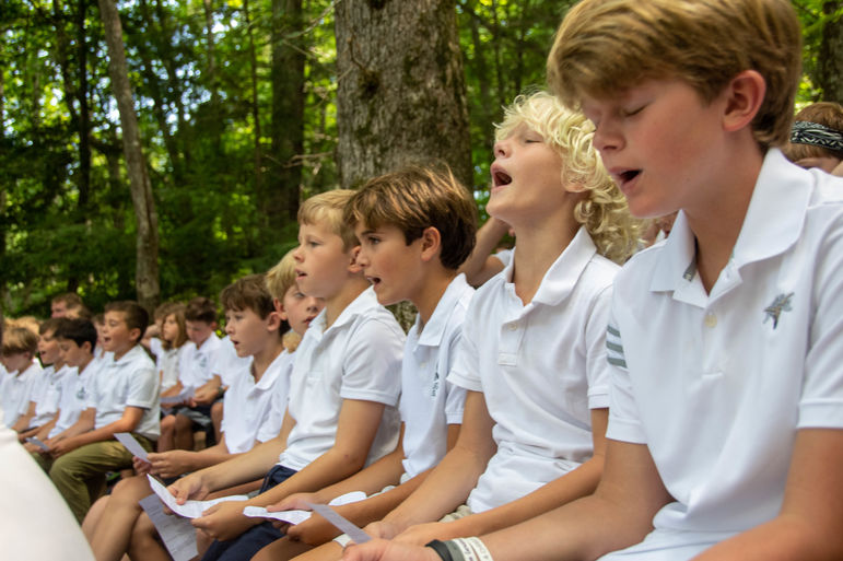 Singing along during Church