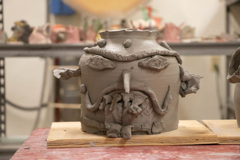 One of the finished Face Jugs