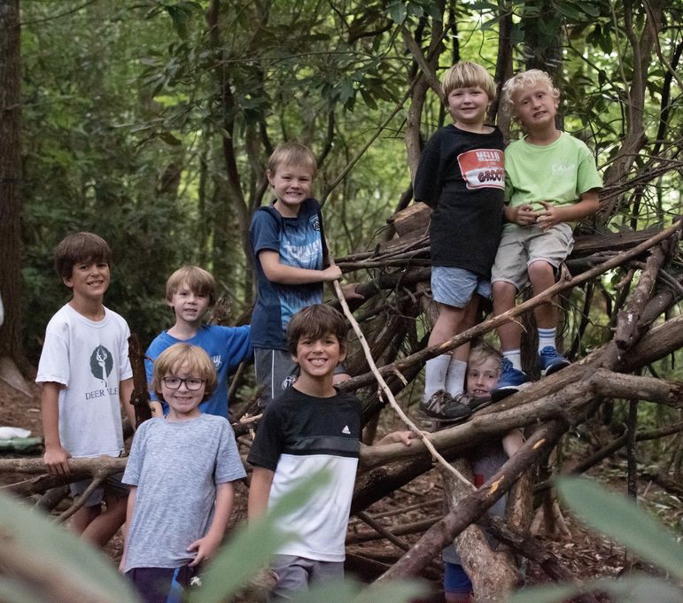 Friends on a Cabin Overnight