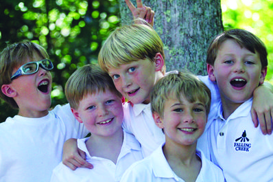 Campers wear white polo shirts on Sundays.