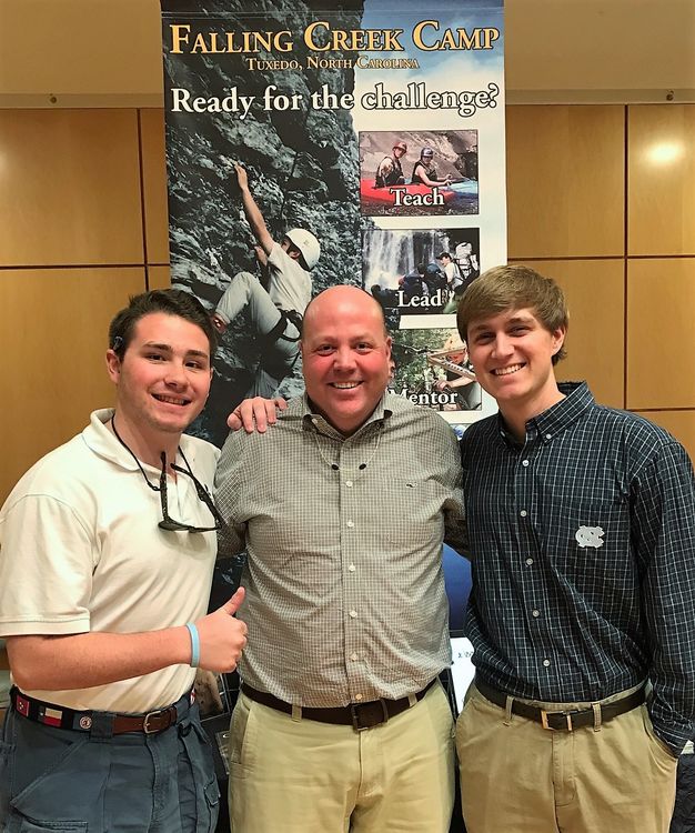 Goody with Hayden Vick (left) and Will Young at the UNC- Chapel Hill Job Opportunities event this past spring
