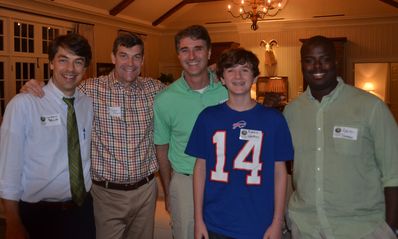 (l to r) Griffin Bell, Yates Pharr, Robert Watkins, Robbie Watkins, and Adrian Barnes enjoying reconnecting.