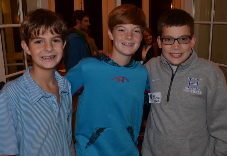 Campers Marshall, Peyton and Mason enjoying reconnecting their camp friendships.