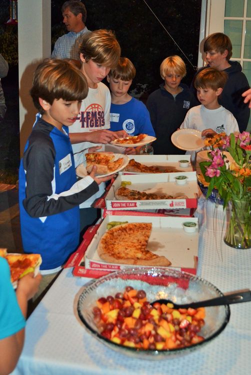 Pizza is a big hit on a fun night like this.
