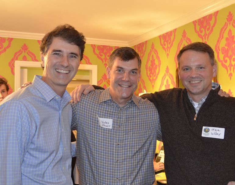 (L to R) Robert Watkins, Yates, & Steve Wildey reconnect.