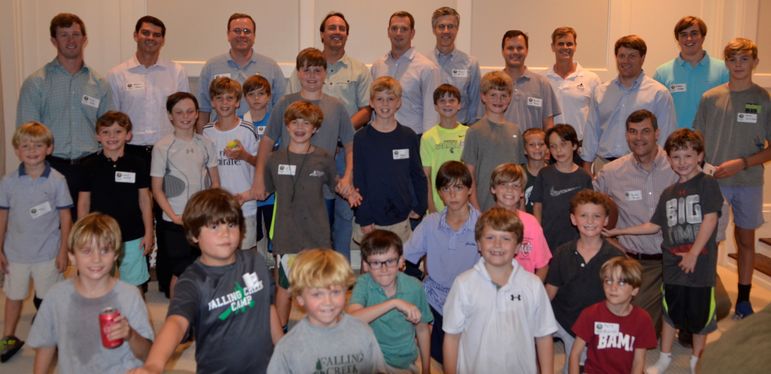 The FCC boys were joined in this photo by dads who were Falling Creek campers years ago and/or who have gone to FCC Father/Son weekend with their son.