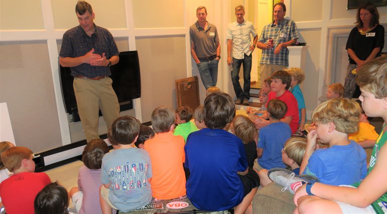 There were a number of new families who came tonight to learn more about life at camp from the current campers. Yates always appreciates the help he receives in answering questions.
