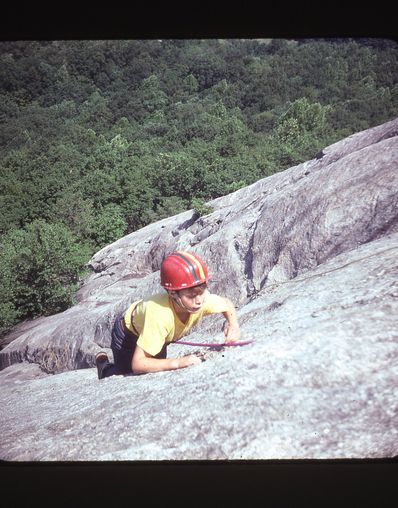 Reaching the top of Gilbert’s Rock in 1978