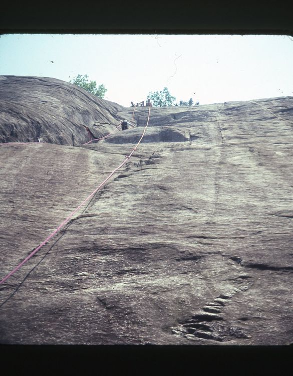 Climber’s view up Gilberts Rock in 1978