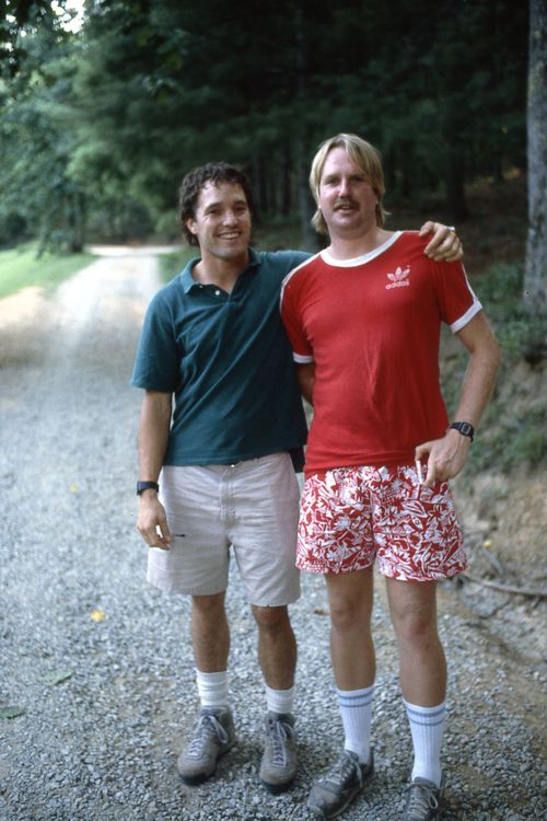 Garret Randolph and Skeet Keyes (right) in 1988 next to the FCC Dining Hall