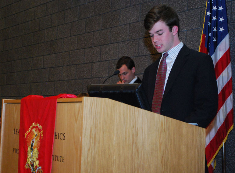 Davis Millians speaking to the 500+ participants of the Kappa Alpha Order Province Council including North Carolina, Virginia, West Va., and Pennsylvania