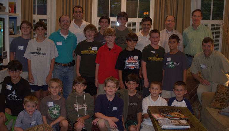 The dads who are FCC alumni and/or have attended father/son weekend joined the boys in the photo
