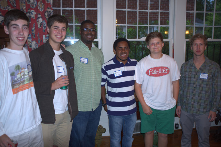 (l to r) Camper Jim Lynch, Camper Bennett Parker, Adrian Barnes, Zach Rivera, Camper Duke Cowart, and John Makekauk