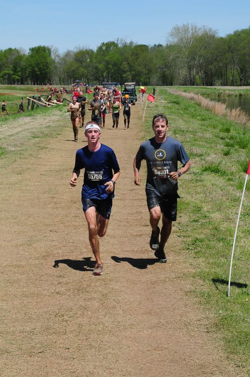 Frank Tindall showing the ‘young bucks’ how to ’get ‘r done’ at The Georgia Warrior Dash