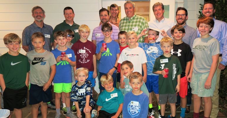 What a great group tonight of returning campers and boys who came to learn more about Falling Creek. Staff, alumni, and dads who have attended FCC’s Father/Son Weekend joined us in a group photo.