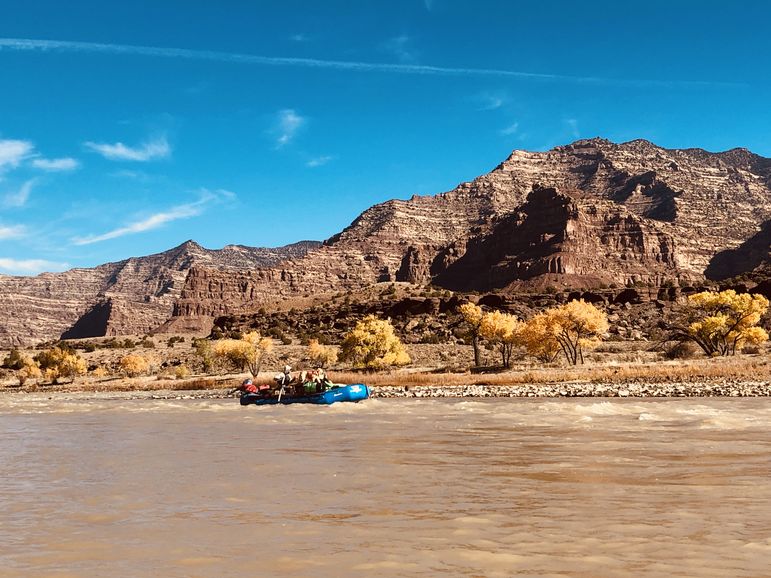 Rafting along the Green River with the Desolation Canyon River Rangers, as part of a Bureau of Land Management expedition