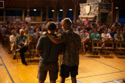 Dusty Davis and his prior camper Stephen Grey sharing highlights of camp in the 80s