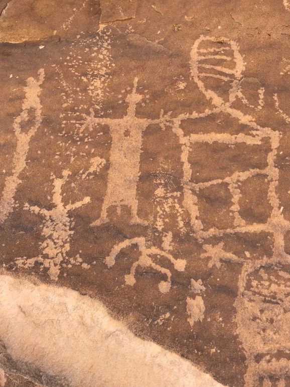 Petroglyphs at the historical sites in Desolation Canyon