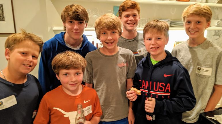 Camp friends (l to r) Liam, Carleton, Wells, Mac, John, Daniel, & Thompson