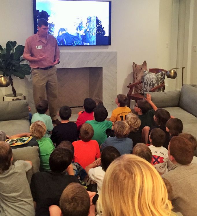 Yates enjoyed answering many questions from both the boys and parents.