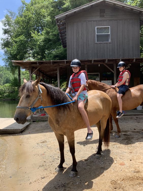 Getting ready to cool off in the lake