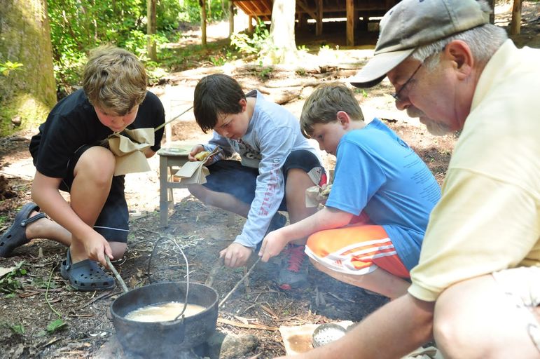 Jim and boys making the famous fry bread