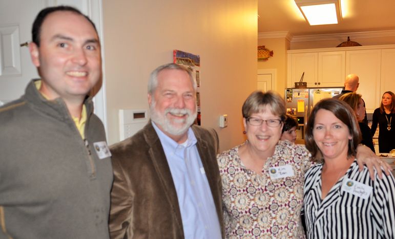 Jeremy and Emily Hodges, hosts for tonight’s big event, are on the outside left and right and between them are Donnie and Kim Bain, who served as counselors and Directors of Falling Creek for over 30 years. Donnie is the head of the Middle School at Heathwood Hall and Kim is a teacher in the lower school. The Bain’s helped to build the solid foundation of values and excellence that Falling Creek remains blessed with today.