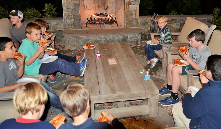 Hard to beat enjoying some pizza with fellow FCC buds and new friends in front of a fire. One of the boys said to his dad when he got out of the car,