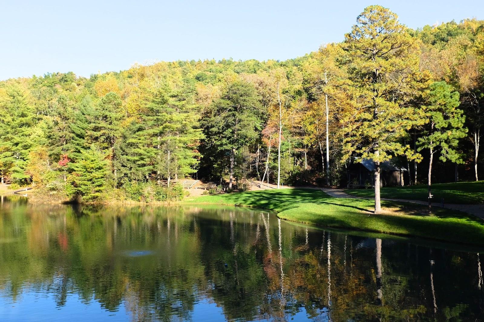 The leaves are beginning to gain color in mid-October, overlooking Upper Lake.