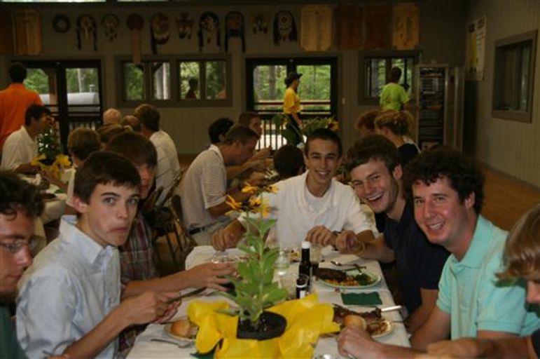 Mickey at 5-Year Dinner as a camper