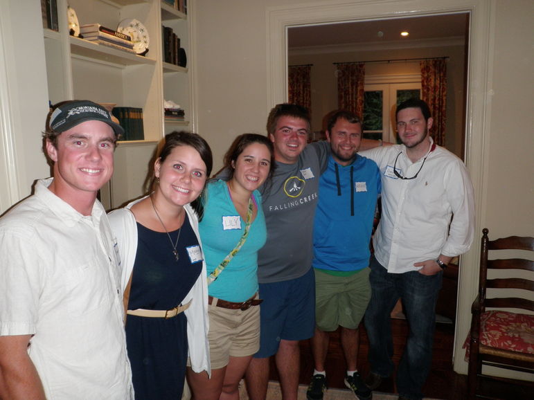 (l to r) ‘fish head Charlie’, Maggie, Lily, Cobb, Nuckles, and Danny O, all 2013 staff at FCC, took time out of their busy schedules to come see everyone at the FCC Camp Movies and Reunion