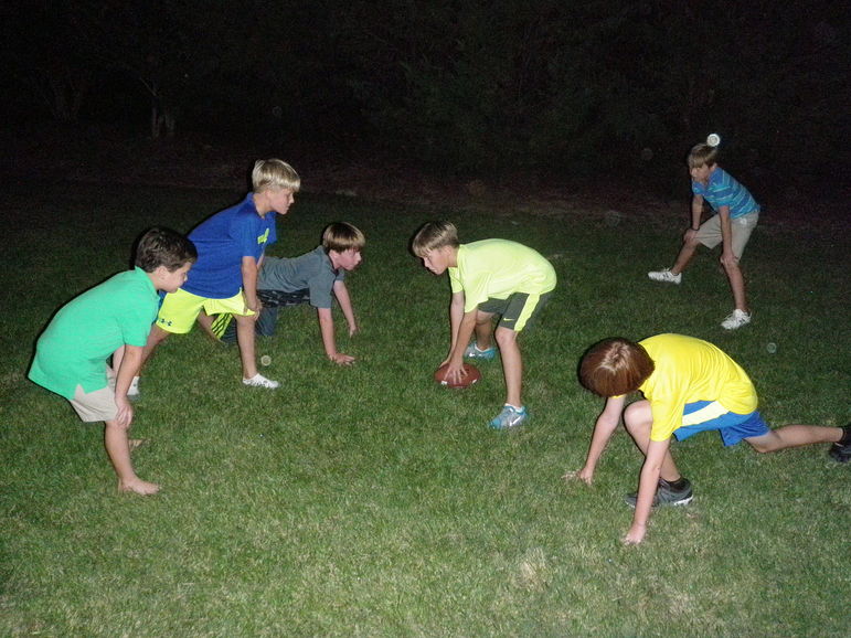 Jackson 10-2-13 football in the back yard