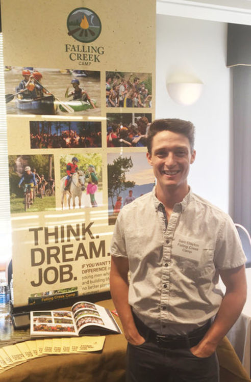 Sam was a familiar face at the college job fairs during the Winter and Spring, focused on recruiting the best for camp!