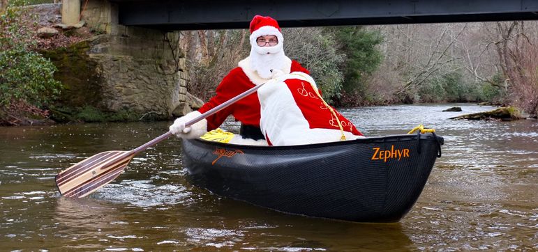 Santa was seen recently on the Green River below the Falling Creek Camp Covered Bridge